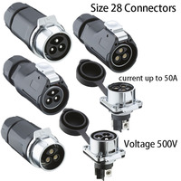 DREAM-START 50A Connecteur de fil rapide étanche IP68 Bulkhead Mount 2-Pin avec contacts en laiton Bulk Supply