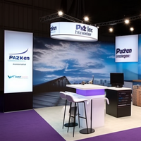 20x20 Exposition Salon Stand Promotion Étagère Présentoir Led Toile de Fond Bannière Murale