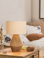 Tissé chanvre corde lampe de Table rotin chevet liseuse bohème osier pour salon chambre