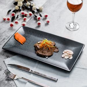 Di alta qualità di stoviglie 10/13/14 pollici nero opaco giapponese sushi piatto di ceramica <span class=keywords><strong>set</strong></span> di 3 cibo/serpente/sushi/piatto torta per il ristorante - Product Image 2