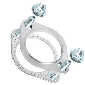 Kit de raccord de collecteur d'échappement universel de <span class=keywords><strong>3</strong></span> pouces pour tuyau de 76 mm de diamètre extérieur, bride en acier inoxydable à <span class=keywords><strong>2</strong></span> boulons avec joint, boulon d'échappement et ressort - Product Image 1
