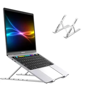 批发便携式折叠可调节支架笔记本电脑支架可移动书桌银色铝金属笔记本电脑支架