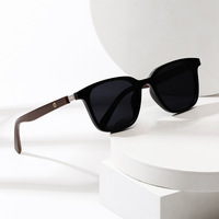 Lunettes de soleil polarisées de luxe personnalisables effet bois 2026 pour femmes et unisexe, avec logo personnalisé et monture carrée