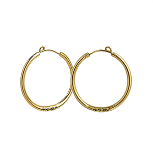 Orecchini a Cerchio E4017 in Oro, Classici Placcati Oro, Unisex per Uso Quotidiano, Gioielli Raffinati - Product Image 1