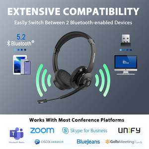 Tai nghe không dây BT-786C bán chạy nhất, hàng OEM mới, có micro, đàm thoại hai bên tai, khử tiếng ồn ENC, dành cho tổng đài và văn phòng - Product Image 5