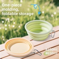 Bol pour animaux de compagnie pliable et portable en élastomère thermoplastique, base antidérapante, étanche, pour l'alimentation en eau et en nourriture en extérieur, pliable