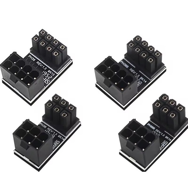 90 Degree Right Angle U-shaped PCI-E 6Pin/8pin GPU Power Female to Male Adapter for 6Pin/8pin port power Graphics card