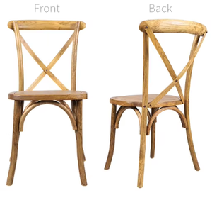 เบาะสายรัดฟองน้ำผ้าลินินนุ่มพับได้สำหรับงานแต่งงานในโรงแรมโรงแรมเก้าอี้รับประทานอาหารไม้เนื้อแข็งแบบไขว้ x หลัง - Product Image 2