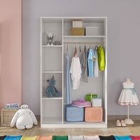 Precio al por mayor niños muebles para niña princesa Rosa niños muebles conjuntos niños camas y armario con puerta corredera