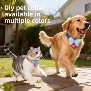 <span class=keywords><strong>Collar</strong></span> DIY para Mascotas con Lazo y Campana, Ajustable, Universal, para Perros Pequeños y Medianos, Gatos, Todas las Estaciones, Festividades, Venta al por Mayor - Product Image 2