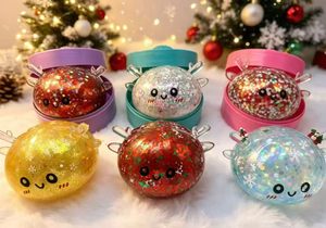Jouet Squishy Renne de Noël Scintillant Rempli de Gelée Anti-Stress Mignon avec Boissons en Forme de Cornes Vente en Gros - Product Image 3
