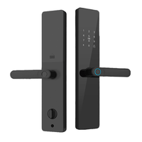 Cerradura Inteligente para Puerta con Huella Dactilar, Contraseña, Tarjeta y Código, Compatible con la Aplicación Tuya, para Puertas de Madera, Grado de Seguridad B, Bloqueo por Intentos Fallidos, Modelo Cloud ZP
