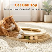 Tapis d'escalade et griffoir de luxe en laine pour chat, jouet interactif avec circuit de balles et broyeur de griffes pour chats d'intérieur, design moderne et sûr