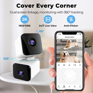 2K 4MP Tuya Surveillance Auto Tracking PIR Detection Monitor Audio <strong>Binocular</strong> Camera Tuya Smart Dual Lens Wifi Camera - Product Image 4