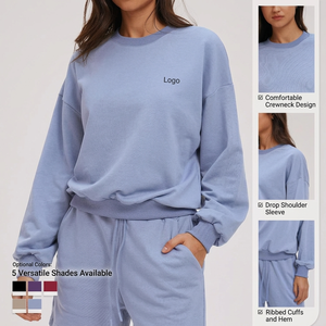 <span class=keywords><strong>Felpa</strong></span> <span class=keywords><strong>Girocollo</strong></span> da Donna in <span class=keywords><strong>Pile</strong></span> Autunno/Inverno a Maniche Lunghe Vestibilità Ampia Traspirante Eco-Friendly Poliestere/Cotone ODM Frontale - Product Image 1