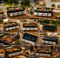 Plaque de cuisson professionnelle à gaz pour hamburgers et crêpes, en fonte, avec surface plate, pour extérieur - Offre Spéciale