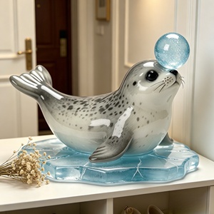 Adorno de Resina Transparente con Forma de León Marino, Personalizable, Lindo y Adorable, para Escritorio, Decoración del Hogar y Regalos Navideños, Marca BZY - Product Image 5