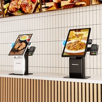 WUXIN Restoran Sipariş Makinesi 21.5 İnç Dokunmatik Ekranlı Self Servis Kiosku, Barkod Okuyucu ve Perakende İçin SDK ile