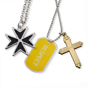 Wholesale Blank Custom Stainless Steel Dog Tag Pendant Dog Tag Cross Pendant