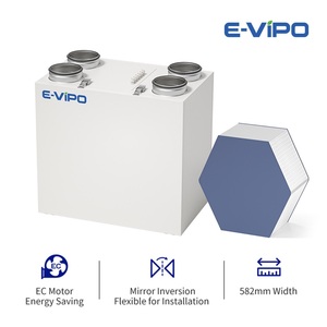 Système de ventilation mécanique à double flux E-VIPO MVHR avec capteur intégré de température et d'humidité, système de ventilation à récupération de chaleur HRV - Product Image 5