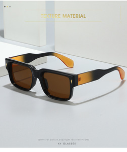 QISHANG XY3889 European American Fashion Style Unisex Sunglasses New Square Frame PC UV400 Lenses Multi-Use <b>Black</b> <b>Small</b> - Product Image 6