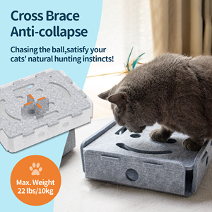 Özel Etkileşimli Kedi Oyuncakları - Tek Başına Oynamak İçin Hareketli Elemanlara Sahip Keçe Labirent Kutusu, İç Mekan Egzersizi ve Zihinsel Stimülasyon - Product Image 4