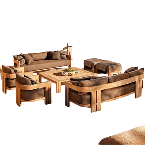 Bộ ghế <span class=keywords><strong>sofa</strong></span> ngoài trời bằng gỗ tếch và mây hiện đại cao cấp, bền bỉ, dùng cho sân vườn, công viên. - Product Image 1