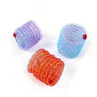 Ensemble de jouets pour chat en plastique coloré en forme de spirale, 4 pièces, interactifs, résistants à la mastication, pour l'entraînement et l'exercice des chatons en intérieur