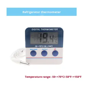Mini thermomètre de réfrigérateur ABS filaire thermomètre numérique intérieur et extérieur <span class=keywords><strong>avec</strong></span> fonction d'alarme prise en charge OEM - Product Image 3