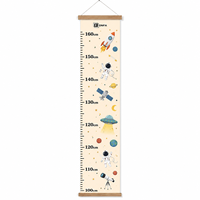 Tableau de croissance pour enfants personnalisé CPSC en gros, en toile suspendue, moderne, personnalisable, avec kits de cadre en bois massif