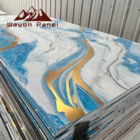 Panneau mural Wayon en PVC brillant effet marbre UV, style luxe moderne, étanche et ignifuge, pour salon et hôtel