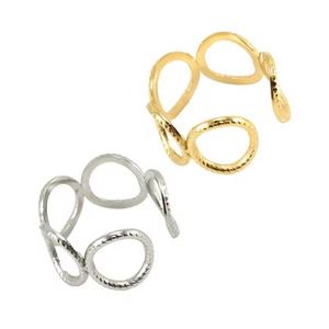 Titanium Steel Interlocking One-<b>size</b> <b>Ring</b> for Women, 18K Stainless Steel Personalized Movable <b>Adjustable</b> <b>Ring</b> Fashion Jewelry - Product Image 6