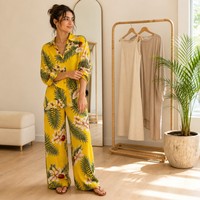 Tissu imprimé 100% Rayonne 3068, 145 cm, 105 g/m², viscose tissée, tissu floral tropical doux et respirant pour robe d'été, chemisier
