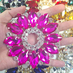 อุปกรณ์ตกแต่งคริสตัลไรน์สโตนแบบติดเสื้อผ้า ประดับศีรษะและชุดเดรส รูปดอกไม้ ประกายวิบวับ สำหรับงานกลางคืน - Product Image 2