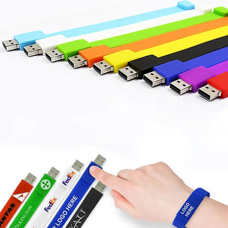 Custom Bracelets Promotional gift wristband Football Wristbands with Logo Wrist Band silicone bracelet with USB flash drive