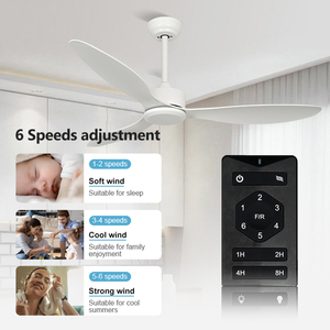 Mute Light Hotel Interior Office Home <b>Remote</b> <b>Control</b> ABS 3 Blades White Black Modern 52 Inch <b>Ceiling</b> <b>Fan</b> Color Box Modern Design - Product Image 5