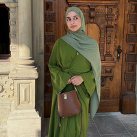 Robe longue noire à manches longues, vêtements pour femmes, style islamique, robes pour femmes musulmanes, abaya en satin