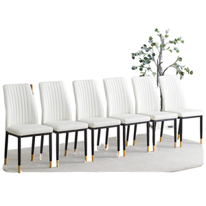 Silla de Comedor de Cuero Profesional Moderna Más Vendida con Patas de Metal para Hogar, Oficina, Hotel, Escuela y Apartamento - Asiento Individual - Product Image 1