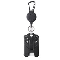 Porte-badge rétractable tactique en acier robuste avec mousqueton porte-clés et porte-carte d'identité rechargeable et écologique