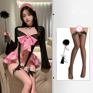 可愛いメイドボディスーツ制服セットエロチックセクシーオープンクロッチランジェリー簡単きれいなハイエンド大人の大人のおもちゃは必要ありません純粋な欲望を取る - Product Image 6