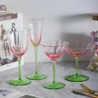 Vente directe d'usine de verres à vin sur pied créatifs à dégradé de couleurs, avec logos personnalisables et coffrets cadeaux, verres à vin floraux