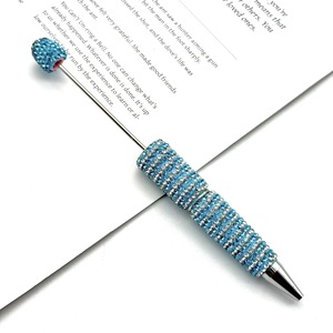 2025 Wholesale Striped Full Diamond Beaded <b>Pen</b> Heavy Industry Ballpoint <b>Pen</b> High Profile Luxury Manual Burst <b>Pen</b> - Product Image 4