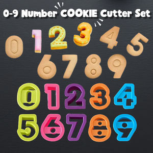 Molde Cortador de Galletas de Plástico con Números del 0 al 9, Molde Cortador de Masa <span class=keywords><strong>para</strong></span> Jugar y Juego de Cortadores de Galletas de Arcilla <span class=keywords><strong>para</strong></span> el Aprendizaje y la Diversión de los Niños - Product Image 1