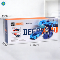 Coche Robot Transformable con Control Remoto 2 en 1, Coche Deportivo con Luces LED que se Activan al Impacto