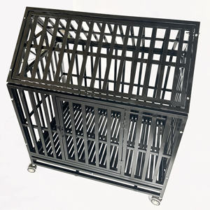Modèle personnalisé multi-tailles facile à assembler Cage noire et épaisse pour animaux de compagnie en tube de métal et en fer Cage pour chien robuste avec intérieur - Product Image 2