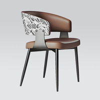 Chaises de salle à manger en cuir coloré imperméable de style italien moderne, avec structure en acier inoxydable, pour l'extérieur, le salon, le restaurant, l'hôtel