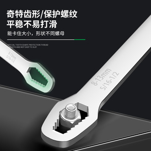 Bolei Double-Ended Adjustable Wrench Metric Hex Serrated Jaw Industrial Grade Manual <b>Tool</b> <b>Set</b> - Product Image 4