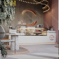 Meubles de magasin de bonbons tendance, design moderne, armoire en verre pour café, comptoir de boulangerie en bois sur mesure
