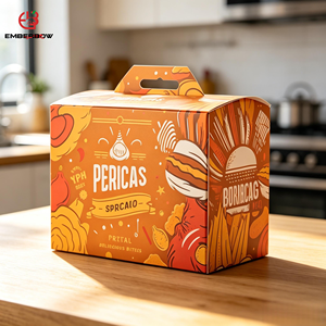 Boîte en papier kraft écologique, résistante, réutilisable et recyclable, avec fermeture magnétique, logo personnalisé, pour hamburgers, poulet frit, frites - Product Image 1