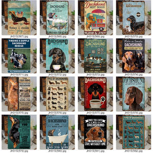 Papan Logam Seni Vintage Anjing <span class=keywords><strong>Dachshund</strong></span>, Dekorasi Dinding untuk Pub, Bar, Ruang Tamu, Rumah, Poster Logam Retro - Product Image 6